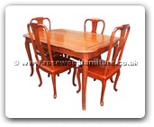 Chinese Furniture - ffdinf -  Round corner dining table french design w/4 chair - 53" x 36" x 31"