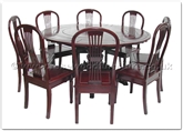 Chinese Furniture - ffer60ac -  Extendable Round Dining Table With 8 American Style Chairs - 60" x 60" x 30"