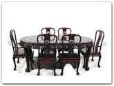 Chinese Furniture - ffgt78tab -  Oval dining table grape design tiger legs with 2+4 chairs - 78" x 46" x 30"