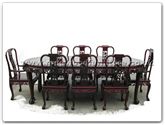 Chinese Furniture - ffgt96tab -  Oval dining table grape design tiger legs with 2+6 chairs - 96" x 46" x 30"