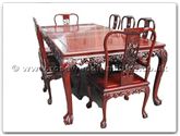 Chinese Furniture - ffgts96tab -  Sq dining table grape design tiger legs with 2+6 chairs - 96" x 46" x 30"
