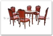 Chinese Furniture - ffhfd017 -  Oval Dining Table French Design Table with 6 chairs - 56" x 38" x 30"
