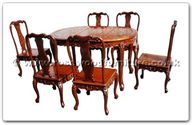 Chinese Furniture - ffhfd026 -  Oval Dining Table French Design with 6 chairs - 56" x 38" x 30"