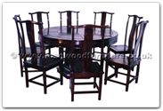 Chinese Furniture - ffhfd028 -  Round Corner Dining Table Long life Design include Lazy Susan w 8 chairs - 60" x 60" x 30"