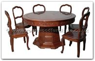 Chinese Furniture - ffhfd059o -  Rosewood Extendable Round Dining Table with 8 chairs Open Size include 32 inch lazy Susan - 72" x 72" x 30"