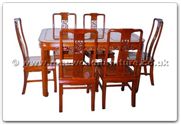 Chinese Furniture - ffhfd065 -  Rosewood Round Corner Dining Table F and D Design with 6 chairs - 56" x 38" x 30"