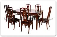 Chinese Furniture - ffhfd071 -  Rosewood Sq Dining Table Western Design with 6 chairs - 52" x 36" x 30"