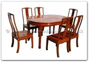 Chinese Furniture - ffhfd075 -  Rosewood Oval Dining Table Long life Design with 6 chairs - 56" x 38" x 30"