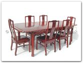 Chinese Furniture - ffr99din -  Sliding top round corner dining table longlife design with 6 side chairs - 99" x 44" x 30"