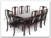 Chinese Furniture - ffrd80tab -  Round corner dining table dragon design with 2+6 chairs - 80" x 44" x 30"