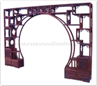 Chinese Furniture - ffrdivfk -  Room divider cabinet flower carved - key carved corner - set of 2 - 127" x 17" x 89"