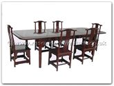 Chinese Furniture - ffrmtabo -  Round Corner Ming Style Dining Table With 6 Chairs - 99" x 44" x 30"