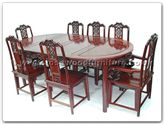 Chinese Furniture - ffry80din -  Oval ru-yi style dining table with 2+ 6 chairs - 80" x 44" x 30"