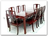 Chinese Furniture - ffsl78din -  Sq dining table longlife design w2+6 chairs - 78" x 44" x 30"